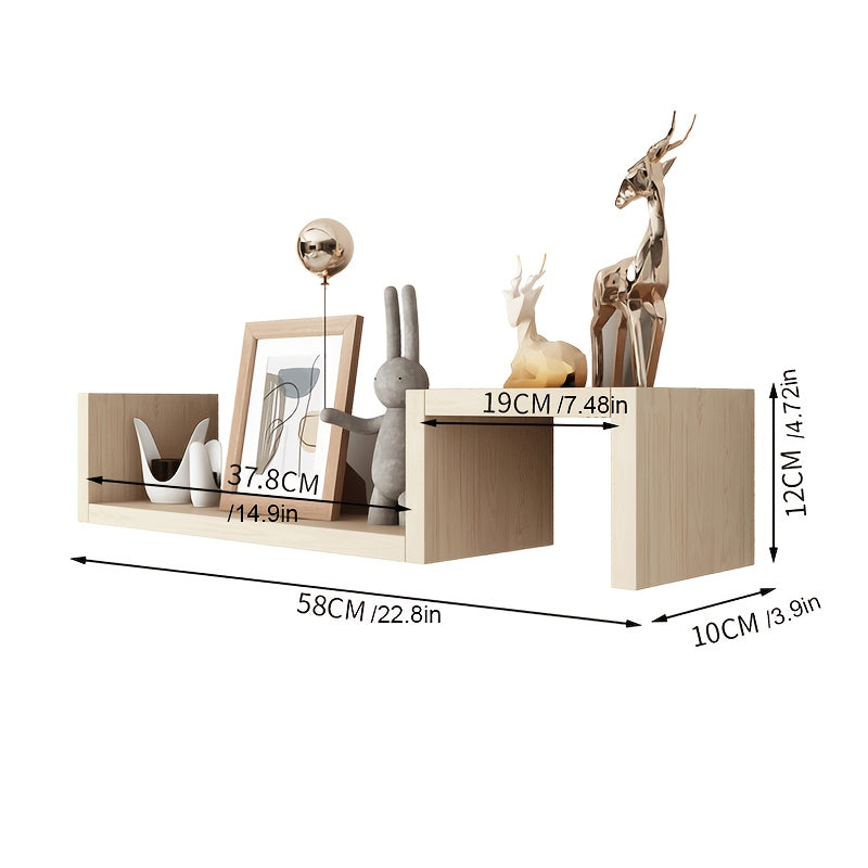 2X Creative Floating Shelves 22.8''x 3.9''x 4.72'', Wall Partition, Reinforcement Plate, Strong Bearing Capacity, Easy Installation, For Bedroom, Living Room, Toilet, Bathroom, Restaurant, And Other Scenes, Valentine'S Day\u002FNew Year\u002FMother'S D...