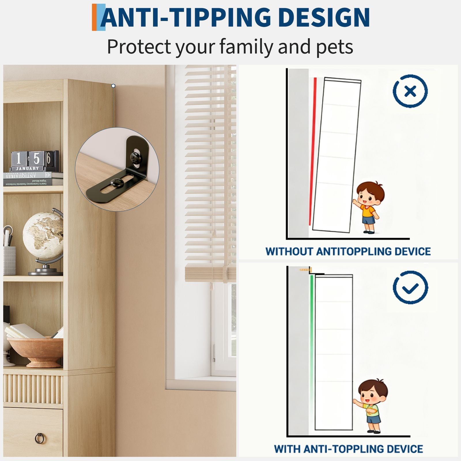Modern 3-Drawer Bookcase with 3-Tier Shelf - Heavy-Duty, Space-Saving Freestanding Book Shelf, Easy Assembly Large Book Storage Organizer for Home Office, Study, for book Lovers & Students (27\