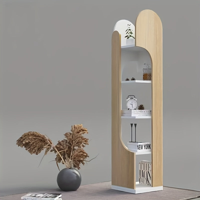 Rotating Bookshelf 360° Rotating 5 Tiers for Small Spaces Rotating Bookshelf. Solid Wood Corner Bookshelf Storage Shelf Display Bookshelf. Display Cabinet for Office, Home Living Room, Solid Wood