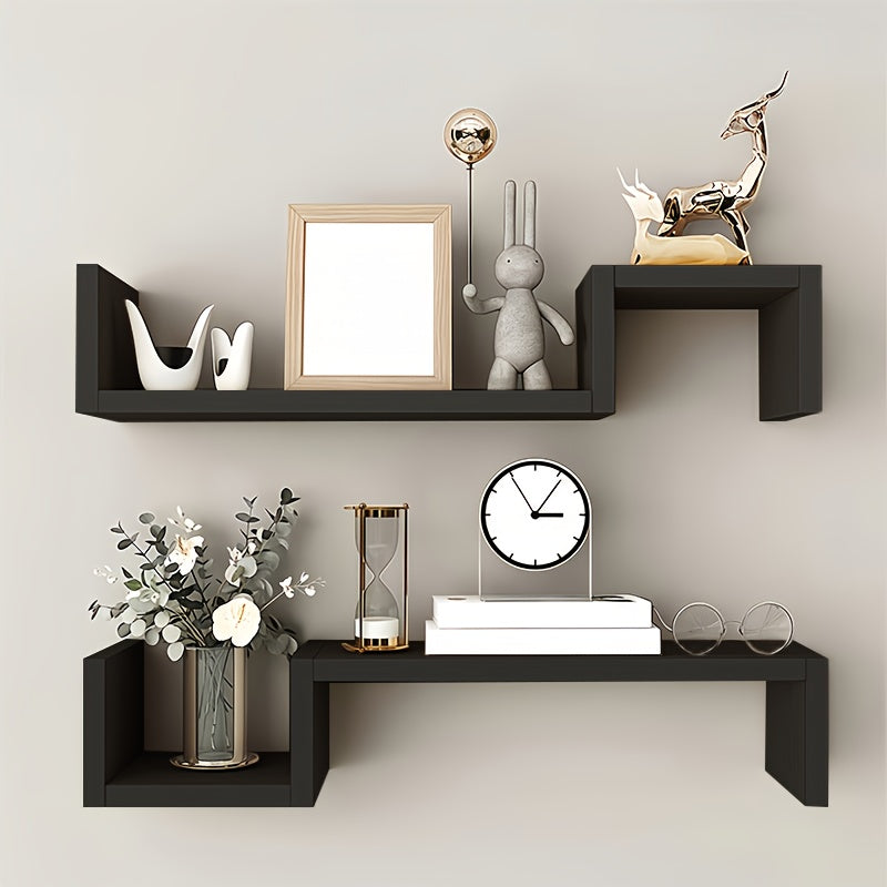 2X Creative Floating Shelves 22.8''x 3.9''x 4.72'', Wall Partition, Reinforcement Plate, Strong Bearing Capacity, Easy Installation, For Bedroom, Living Room, Toilet, Bathroom, Restaurant, And Other Scenes, Valentine'S Day\u002FNew Year\u002FMother'S D...