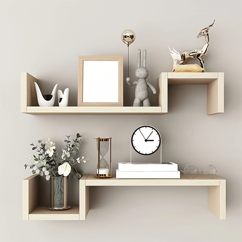 2X Creative Floating Shelves 22.8''x 3.9''x 4.72'', Wall Partition, Reinforcement Plate, Strong Bearing Capacity, Easy Installation, For Bedroom, Living Room, Toilet, Bathroom, Restaurant, And Other Scenes, Valentine'S Day\u002FNew Year\u002FMother'S D...