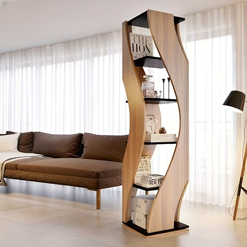 Rotating Bookshelf 360° Rotating 5 Tiers for Small Spaces Rotating Bookshelf. Solid Wood Corner Bookshelf Storage Shelf Display Bookshelf. Display Cabinet for Office, Home Living Room, Solid Wood