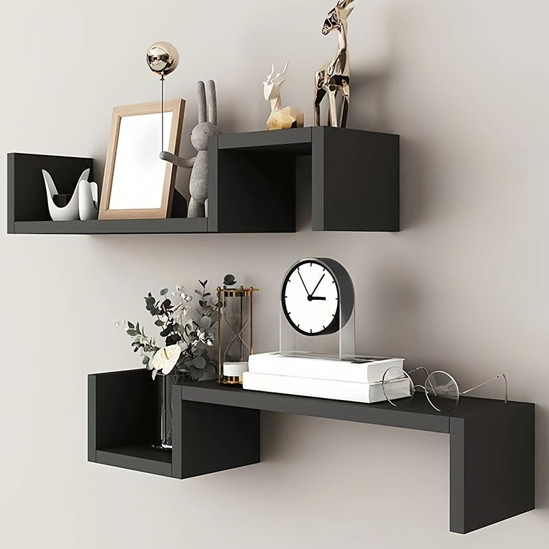2X Creative Floating Shelves 22.8''x 3.9''x 4.72'', Wall Partition, Reinforcement Plate, Strong Bearing Capacity, Easy Installation, For Bedroom, Living Room, Toilet, Bathroom, Restaurant, And Other Scenes, Valentine'S Day\u002FNew Year\u002FMother'S D...